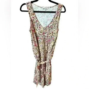 J.Garcia Floral Jumpsuit Sleeveless Scoop Neck Stretch  Tie Waist Multi Size M
